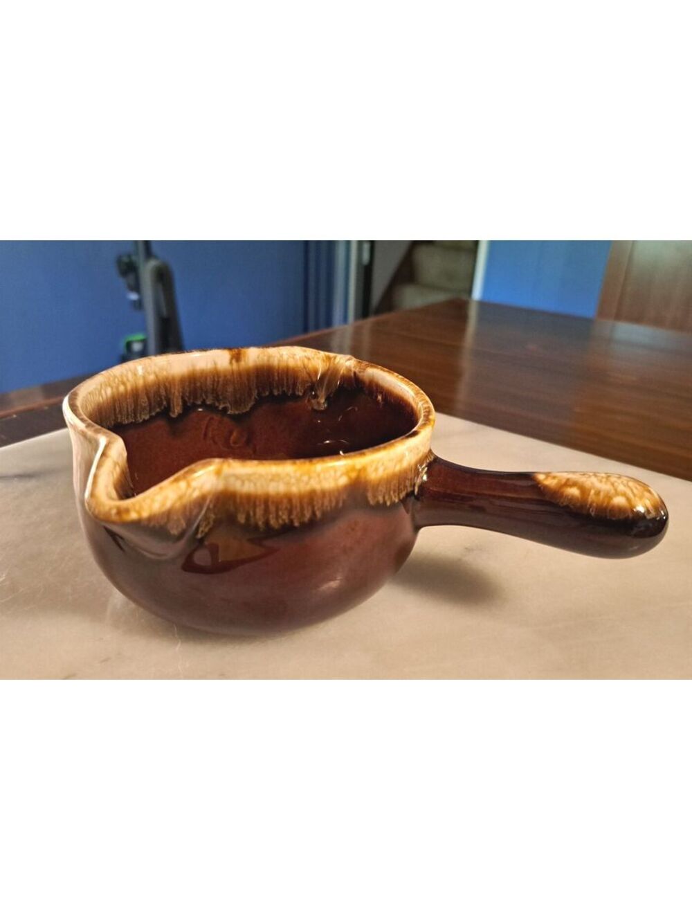 Vintage McCoy 1428 Brown Drip Glaze Gravy Boat/Server